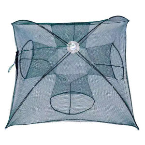 Folding Umbrella Fish Net Shrimp Cage Crab Trap Outdoor Cast Net Fishing Netl 4-24 Holes Full-Size