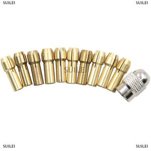 [COD] SUILEI 11PCS lot Mini Drill Brass Collet Chuck for Rotary Tool 0.5-3.2mm Brass and Nut for Dremel Accessories Set