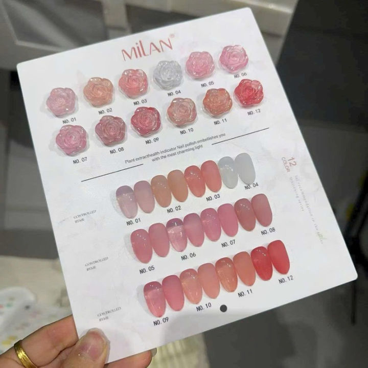 Set sơn thạch 12 màu Milan mẫu mới đủ tông HÓT hàng chuẩn đặc đẹp ( Tặng kèm bảng màu xịn ) TU NAIL