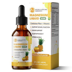 Magiê Glycinate lỏng giọt 1000mg Chất xơ 500mg với Bromelain & VitaminBCD Tăng cường sức khỏe xương và khớp Cải thiện hệ thần kinh Cải thiện chất lượng giấc ngủ