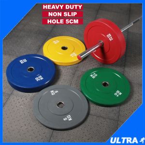 Bumper Plate Full Set Colour Rubber Olympic Free Weights 5cm Hole Gym Crossfit Bodybuilding Functional Training