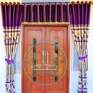1Satu Set Gorden & Poni Lurus Bahan Blackout Hordeng jendela pintu murah bahan import motif mewah elegand model semokering L120CM P230CM