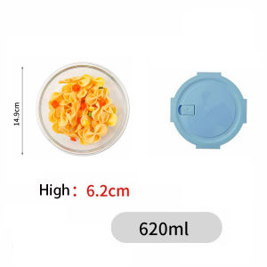 LULU Circle Glass Lunch Box Crisper Airtight Food Keeper Leakproof Microwavable Oven Safe Lunch Box With Cover
