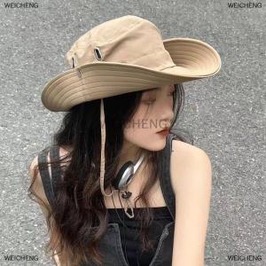 [COD] WEICHENG High Quality Sun Protection Bucket Hats Wide Brimmed Hats With Adjustable Drawstring Bucket Hats