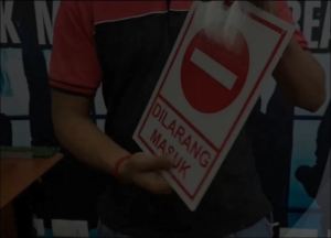 TNB Dilarang Masuk Signage/ no entry /safety sign pc material uv printed Restricted Area Sign Do Not Use Sign Please Remove Shoes Sign No Weenies Allowed Sign Enter Sign - Lazada