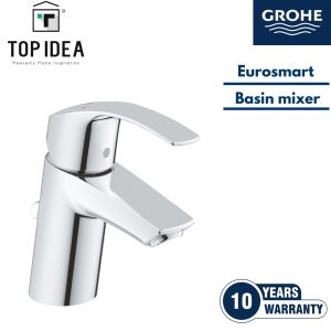 GROHE Eurosmart Single Lever Basin Mixer S-Size Complete with Pop-up Waste 33265002