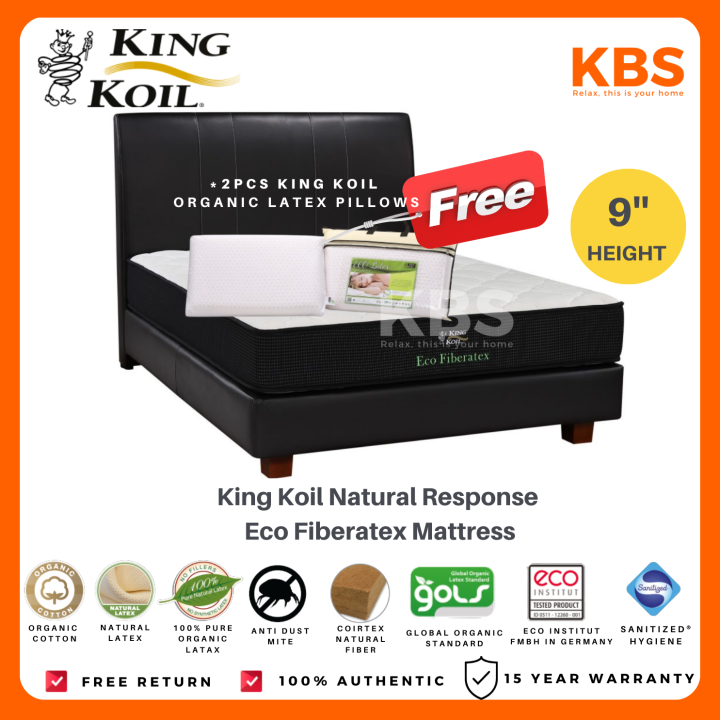 Free Shipping King Koil 9 Natural Response Eco Fiberatex 100 Authentic Mattress Foc 2 