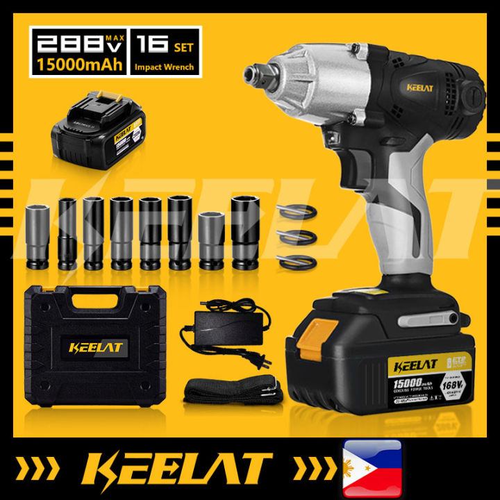 KEELAT KID005 1/2 Inch Cordless Impact Wrench With Screwdriver Impact ...