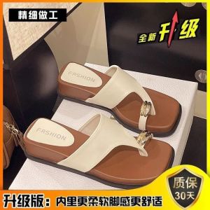 [Free Shipping] High-End Wedge-Heeled Thick-Soled Flip-Flops For Women A New Summer Style For Outdoor Wear Perfect For The Beach
