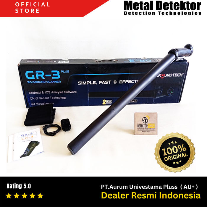Metal Detektor Groundtech Conrad GR-3 Plus Second, GROUNDTECH GR-3 Plus Groundtech GR 3 Plus Second, Detektor CONRAD GR 3 Plus Second, Detektor Emas & Harta Karun 3 Dimensi CONRAD GR3 Plus Second Kedalaman Hingga 15 Meter Alat Pencari Emas dan Logam