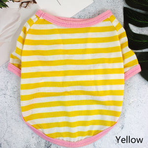 Calistouk Stripe Summer Spring Dog T-shirt Soft Small Medium Dog Puppy Clothing Shirt Vest Printed Pet Dog Puppy Vest T-shirt Dog Cloth