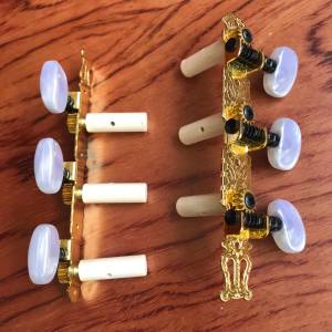 Khoá đàn guitar classic mạ vàng chống rỉ cao cấp - 1 bộ gồm 2 khoá và ốc vặn - Tặng pick khi đặt hàng