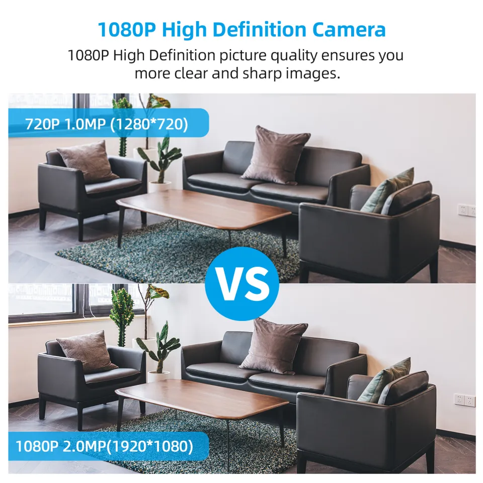 KKMOON 1080P CCTV Camera Wired Security Camera Indoor Monitor Camera  Infrared Night Vision Lens Wide Angle Outdoor Surveillance  Camera for - Main Image