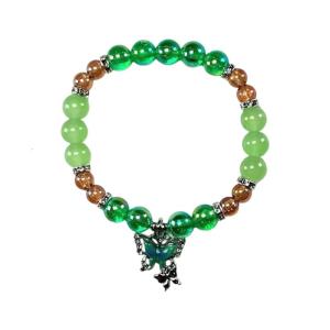 Sweet Beaded Bracelet Butterfly Pendant Handchain for Women Fashionable Friendship Wristchain Wrist