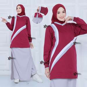 Setelan baju olahraga tunik wanita muslimah ROK CELANA (Rocela) / Setelan baju senam wanita muslimah