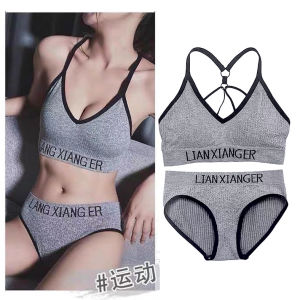 เสื้อบราโยคะสปอร์บรา ยกทรงสําหรับสตรี สปอร์ตบราสําหรับผู้หญิง เสื้อออกกําลังกาย สปอร์บาร์ครี่งตัวมีฟองน้ํา สายไขว้หลัง (1 ชุด)