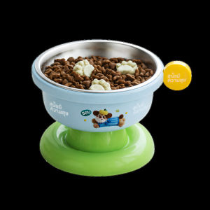 Elevated Stainless Steel Pet Bowl Anti Spill Neck Protection Ergonomic Non Slip Raised Dog Cat Food Bowls Pet Feeding Supplies