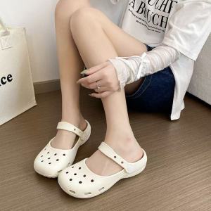 [Free Shipping] Cute Cartoon Rabbit Little Red Riding Hood Clogs For Women 2026 Summer New Thick-Soled Height-Increasing Beach Travel Slippers
