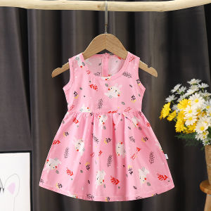 💥ส่งจากไทย💥 ชุดเดรสเด็กผู้หญิง ผ้านิ่ม พลิ้ว ใส่เย็นสบาย มีไซส์ 80-140