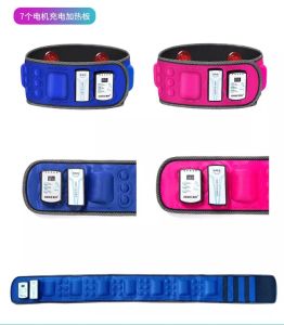 Rechargeable Powerful 7 Motors Electric Magnetic Infared Heating Burning Fat Slimming Belly Massager Waist Belt Aching Back Lumbar Spinal Pain Relief Support Bandage