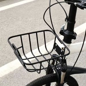 JAYQQ Easy To Install Bicycle Rear Basket Fixed Durable Metal Mountain Bike Basket High Quality Black Backpack Storage Childrens Folding Bike Accessories