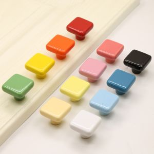 OSSMAX Single Hole Colored Ceramic Knob Pull Handles Ceramic Cabinet Knob Simplicity Modern Drawer Knobs Children