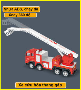 Tuyển tập đồ chơi xe cứu hỏa cho bé bằng nhựa ABS cứng cáp chạy đà quán tính xoay 360 độ kích thước lớn tỷ lệ 1:55