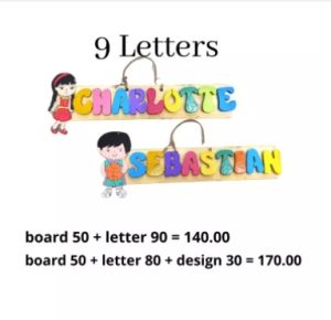 Family Set - Personalized Hanging Door Name Plate Made of Wood Handricraft
