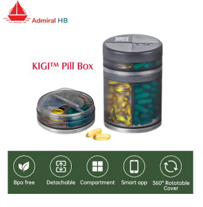 KIGI 2-Tier Smart Pill Organizer Box with App Reminder Large Capacity Travel Medicine Container