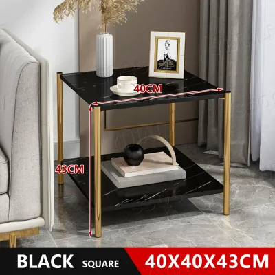 Nordic luxury marble sofa side living room furniture Square and round coffee table