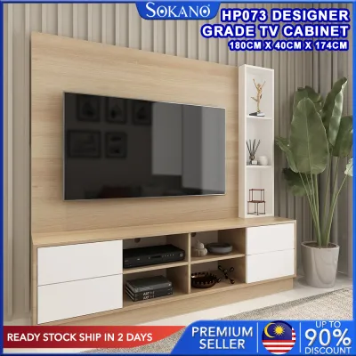SOKANO HP073 TV Cabinet (6 Feets) Designer Grade TV Cabinet TV Console TV Shelf with Side Storage Display Space Furniture Living Room Perabot Ruang Tamu TV Kabinet