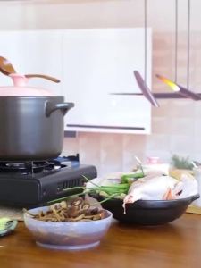 [FVFR]Casserole/Stewpot Soup Gas Household High Temperature Resistant Ceramic Pot Claypot Rice Complementary Food Small Casserole Rice Noodles Clay Pot Stone Pot /Traditional Clay Pot with and Lid Special Pot High Temperature Flame Black Stone Po