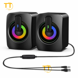 Tri-Town Upgrade Mini Computer Speaker USB Colorful Lighting Effect RGB Gaming Laptop PC Speaker For Laptop Desktop Speakers