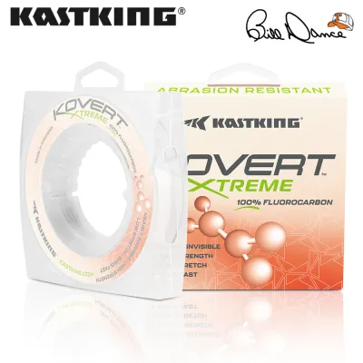 KastKing Kovert Xtreme 100% Fluorocarbon Fishing line 4-50LB Fishing Leader Extreme Clarity Fast Sinking Shock Resistant Ultra-Low Visibility High Abrasion Resistance