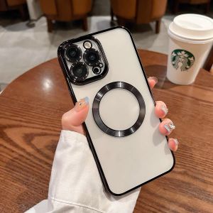 IPH 11 11 Pro Max 12 12 Pro Max 13 Pro 13 Pro Max 14 14 Pro 14 Pro Max 15 15 Plus 15 Pro Magnetic Charge Camera Protect Soft TPU Fashion Phone Soft Case