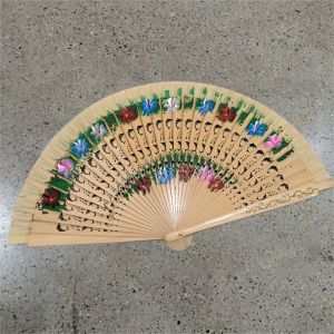 WEIYA Hollow Out Double Sided Painted Dance Wedding Favors Classical Decoration Crafts Folding Fan Dance Fan Party Supplies