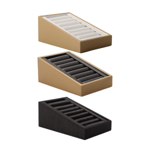 PU Leather Jewelry Organizers Tray Stylish PU Leather Jewelry Display Tray with 7 Slots Perfect for Countertop Use