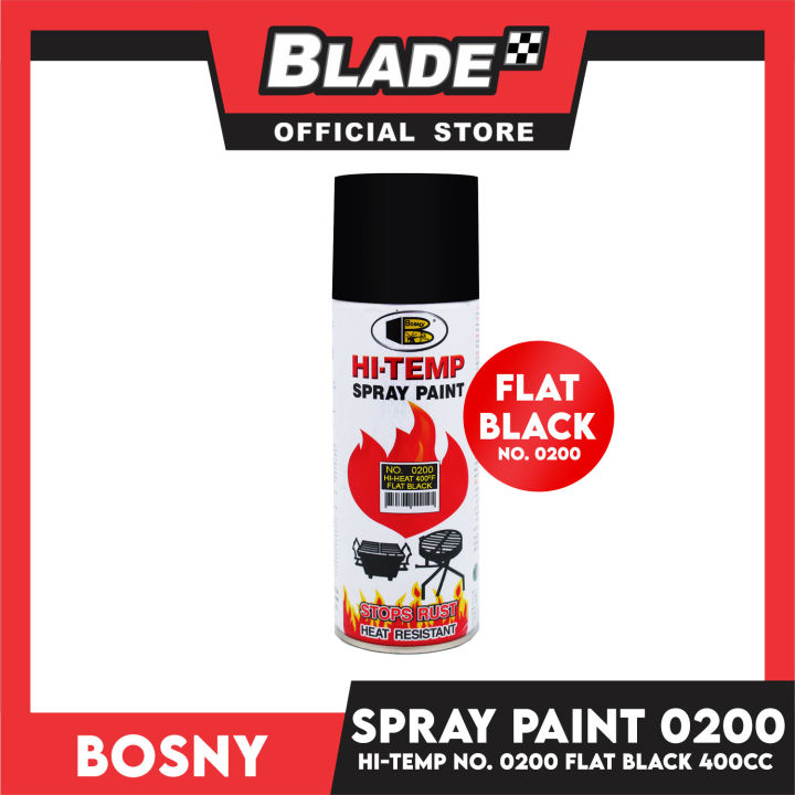Bosny Spray Paint HiTemp No.0200 (Flat Black) 400cc Lazada PH