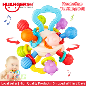 [SG STOCK] Baby Manhattan Teething Ball Infant Rattle Montessori Sensory Teether Toys  Newborn Toddler Gift Fidget Toy