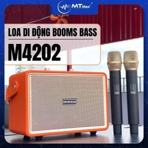 Loa Bluetooth Karaoke M4202 – Loa 1 Bass 7.5cm Và 2 Treble Công Suất 30W Kèm 2 Micro Không Dây Sang Trọng
