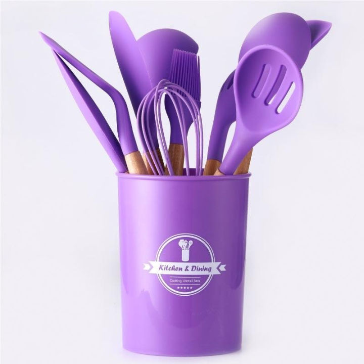 freemarketshop%20New%2012%20Pcs%20Wooden%20+%20Silicone%20Kitchen%20Utensils%20/%20Cooking%20Tools%20Set%20Kitchen%20Cooking%20Tools%20Stand%20Kitchenware%20Spatula%20Silicone%20Kitchen%20Utensils%20Set%20With%20Wooden%20Handles%20Heat%20Resistant%20-30%20to%20230%20C.%20-%20Image%206