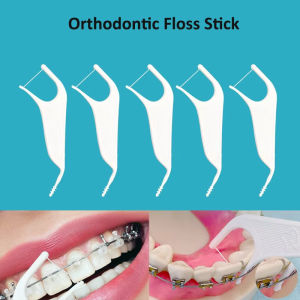 50Pcs Orthodontics Dental Flosser Braces Dental Floss Special Floss for Wearing Braces Tooth Cleaning Toothpicks Orthodontic Dental Floss for BracesSpecial Floss for Wearing BracesTeeth Clean Care Tool
