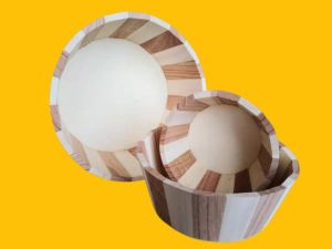 (READY STOCK)1 Set Pasu Kayu Design/Wooden Flower Planter/Special design/Unique Design/Vase/Pasu Bunga