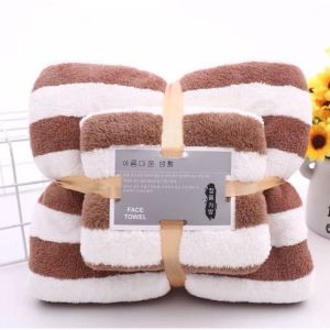 Dua Warna Handuk Mandi Towel Set Garis 2in1
