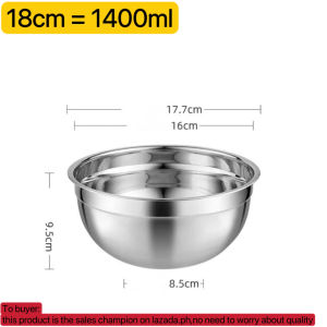 BINLU Thick Stainless Steel Mixing Bowl Heavy Duty Kitchen Bowl for Baking Salad Food Prep Washing Bowl 18CM-30CM Manila Stock Fast Shipping