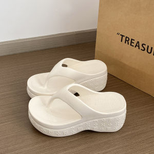 [Free Shipping] 2026 New Patterned Flip-Flops Summer Outdoor Beach Sandals Wedge-Heeled Sandals For Women Eva Material Non-Slip And Odor-Resistant