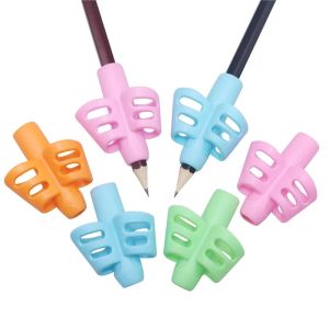 3Pcs Children Writing Pencil Pen Holder Kids Learning Practise Silicone Pen Aid Posture Correction Device for Students Stationery