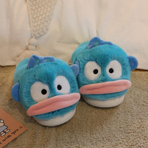 YT ST2 Sanrio Hangyodon clownfish Warm boys girls Cute Cartoon Plush Slippers fashion Anti slip Floor Bedroom winter Shoe TY