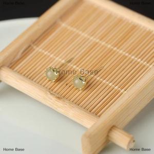 [COD] Home Base Chinese Style Retro Imitation Small Stud Earrings For Women Exquisite Green Round Bead Earring Elegant Jewelry Gift