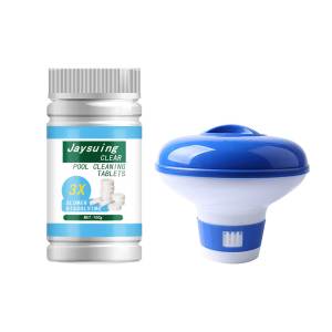 Jaysuing lọc nước khử trùng thuốc Clo hồ bơi làm sạch viên nén sủi bọt hồ bơi làm sạch sủi bọt viên Clo trong suốt pha lê khử trùng hồ bơi tạo bọt làm sạch hồ bơi